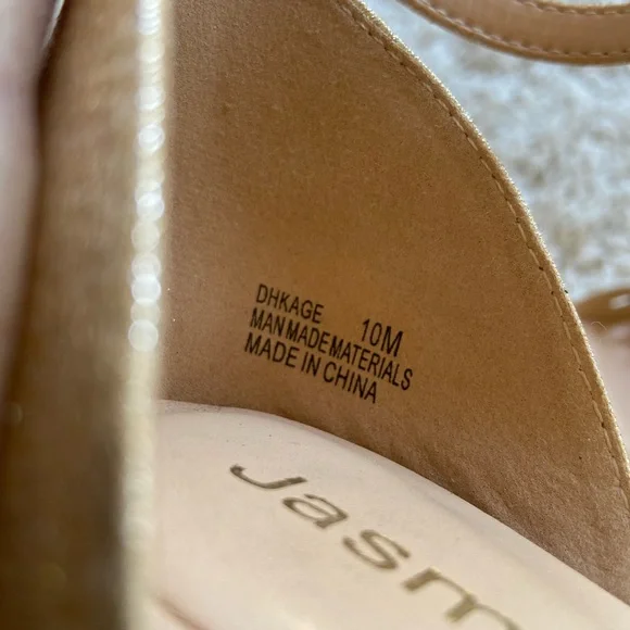 Gold Lame Rhinestone Wedges - Size 10 - Picture 3 of 5